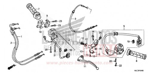 LEVIER DE GUIDON/COMMUTATEUR/CABLE CBR600RAD de 2013